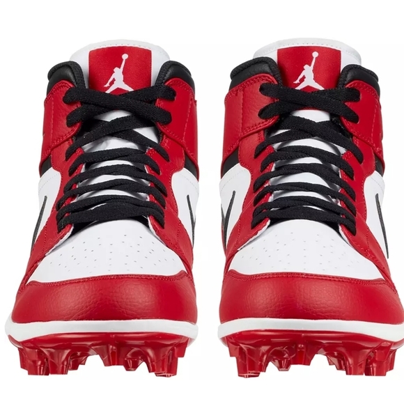 Nike Air Jordan 1 Retro Mid TD Men SZ 9.5 Chicago Red Football Cleats FJ6805-106 main image 6